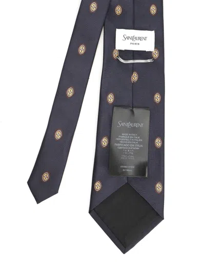 Saint Laurent Wide Tie Ties And Bow Ties Blue
