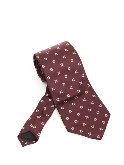 Saint Laurent Wide Tie Ties And Bow Ties Bordeaux In Burgundy