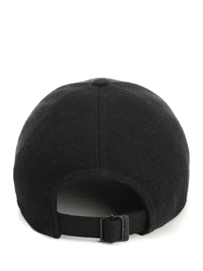 Saint Laurent Cassandre Baseball Cap In Black