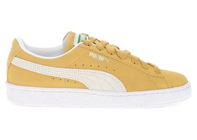 Pre-owned Puma Suede Classic Xxi White (women's) Sneakers In Honey Mustard/ White In Multi
