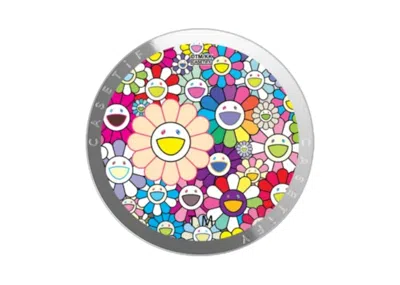 Pre-owned Takashi Murakami X Casetify: Flowers Bloom (rainbow) Snappy Grip Stand In Silver