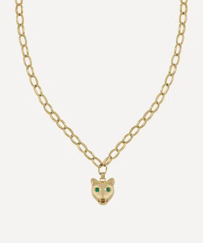 Anna + Nina Gold-plated Show Cat Chain Pendant Necklace In Gold