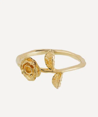 Anna + Nina Gold-plated Honourable Rose Ring In Gold