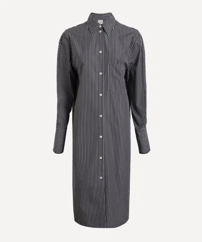 Totême Toteme Women Striped Kimono-sleeve Shirtdress In Black