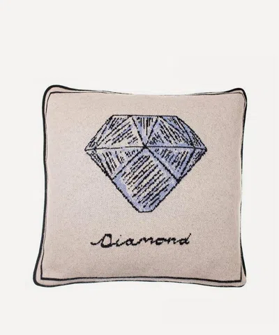 Saved Ny Diamond Cashmere Cushion In Neutral