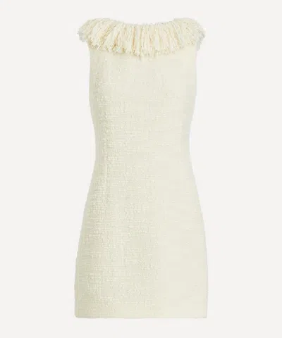Liberowe Soho Fringed Boucle Mini Dress In White