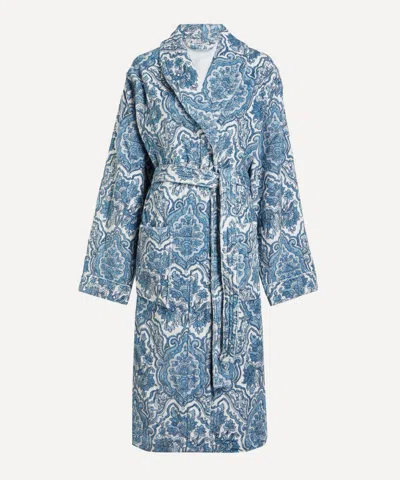 Liberty Women's Charlton Cotton Bath Robe In Blue
