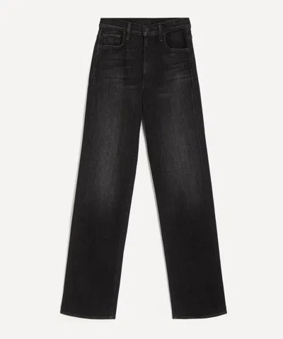 Mother Women's The Rambler Zip High-rise Straight-leg Heel Jeans In Black