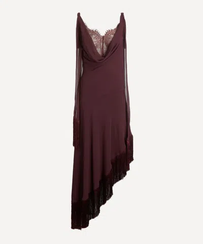 De La Vali Women's Mistral Fringe Midi Dress In Burgundy