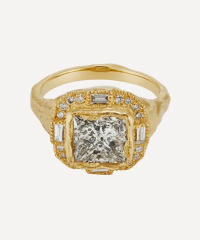 Ellis Mhairi Cameron 14ct Gold Armach Salt And Pepper Diamond Cocktail Ring In Gold
