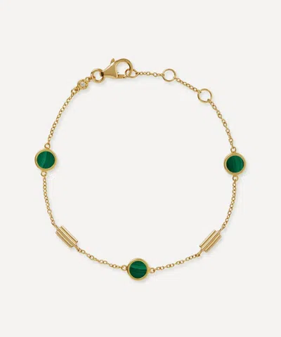 Astley Clarke 18ct Gold-plated Vermeil Silver Stilla Malachite Chain Bracelet In Multi