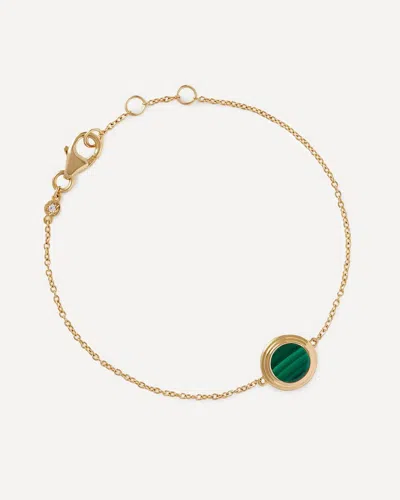 Astley Clarke 18ct Gold-plated Vermeil Silver Stilla Malachite Locket Bracelet In Gold