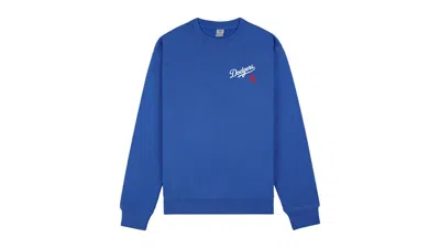 Pre-owned Sporty And Rich Dodgers Serif Crewneck Sweatshirt In Team Blue/white