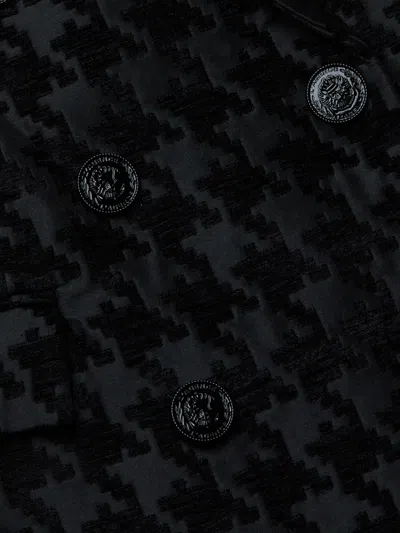 L'agence Cambrie Oversized Houndstooth Blazer In Black