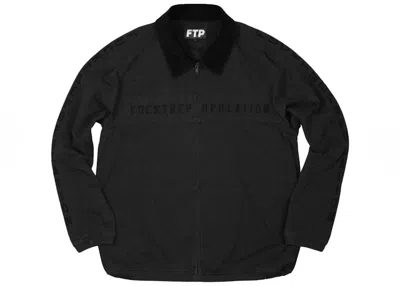 Pre-owned Ftp Men's  Spell Out Work Jacket In Black