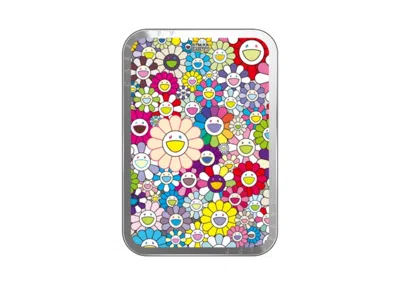 Pre-owned Takashi Murakami X Casetify: Flowers Bloom (rainbow) Snappy Cardholder Stand In Silver