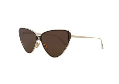 Pre-owned Balenciaga Women's  Cat Eye Sunglasses002) In Gold/brown (bb0191s/30011959