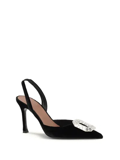 Amina Muaddi 90mm Camelia Crystal-embellished Slingback Pumps In Black