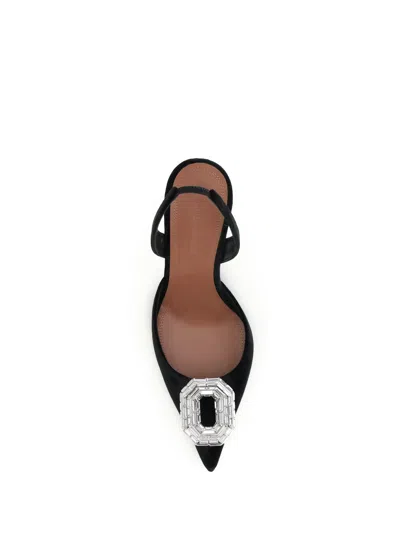 Amina Muaddi 90mm Camelia Crystal-embellished Slingback Pumps In Black