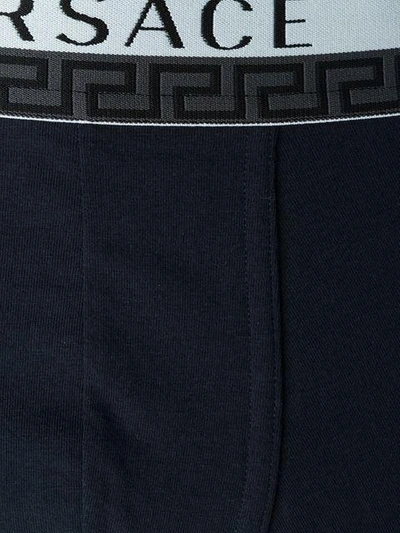 Shop Versace Logo Boxer Shorts In Blue