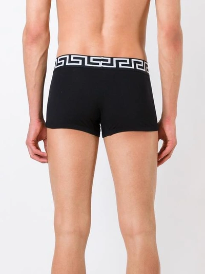 Shop Versace 'greca' Fitted Boxer Shorts