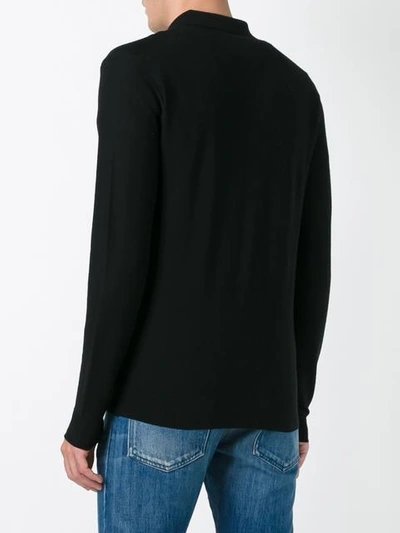 Shop Fashion Clinic Polo Collar Jumper In Black