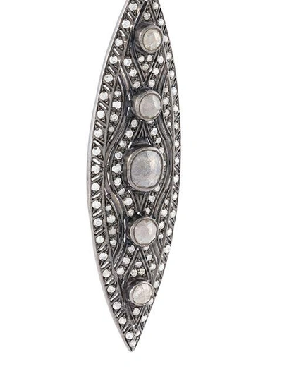 Shop Loree Rodkin Diamond Tear Drop Earrings In Grey