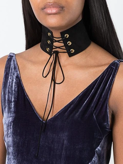 Shop Manokhi Laced Choker In Black