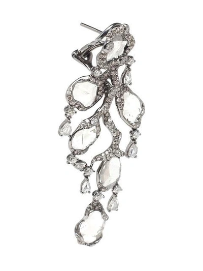 Shop Saqqara 18kt White Gold And Diamond 'flow' Earrings