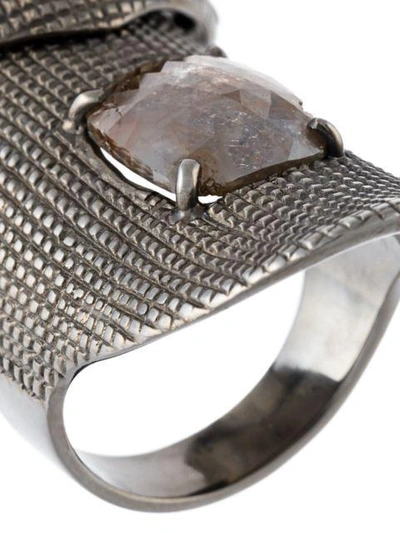 Shop Loree Rodkin Armour Claw Ring In Grey