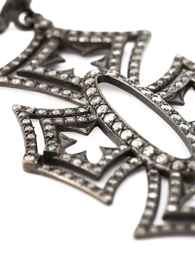 Shop Loree Rodkin 'shadow Cross' Diamond Earrings In Black