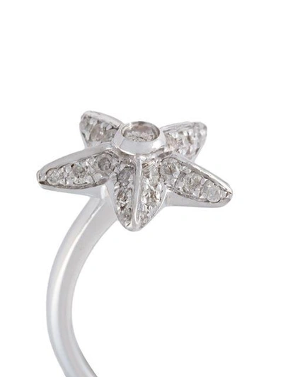 Shop Elise Dray Diamond Star Three Finger Ring In Metallic