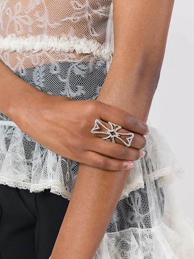 Shop Loree Rodkin Maltese Cross Diamond Ring In Metallic