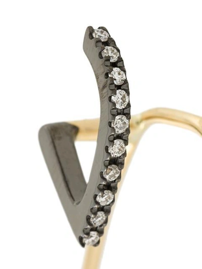Shop Maria Black 'elodie Noir' Twirl Diamond Earring In Metallic