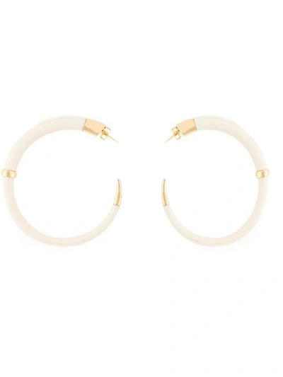 Shop Aurelie Bidermann Caftan Moon Hoop Earrings In Neutrals