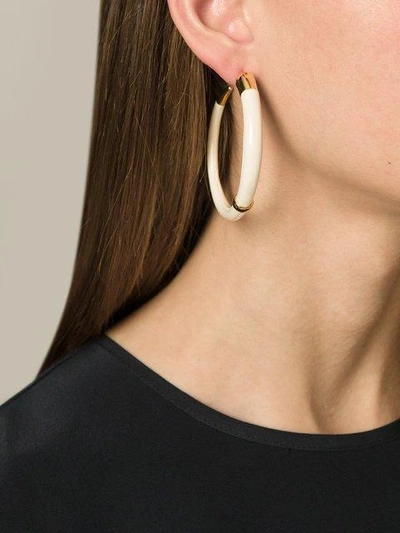 Shop Aurelie Bidermann Caftan Moon Hoop Earrings In Neutrals