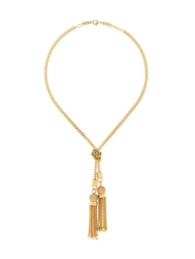 Chloé Lynn Tasseled Gold-plated Necklace In Golden Brass