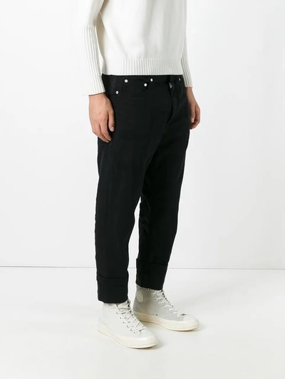 Shop Neil Barrett Cuffed Straight Jeans