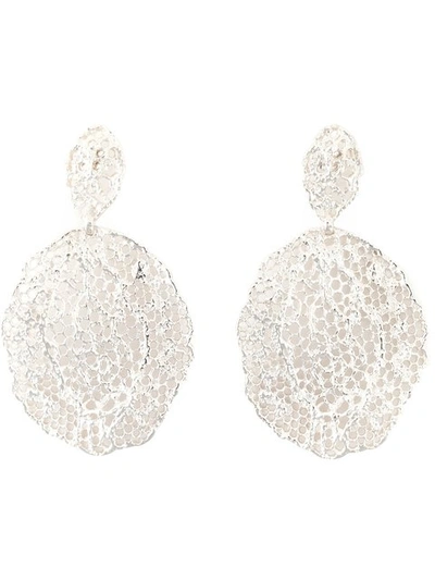 Aurelie Bidermann Vintage Lace Drop Earrings In Silver