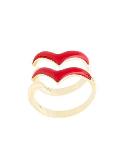 Shop Gisele For Eshvi 'fly With Me' Ring In Red