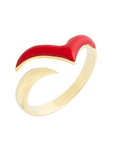 Shop Gisele For Eshvi 'fly With Me' Ring In Red