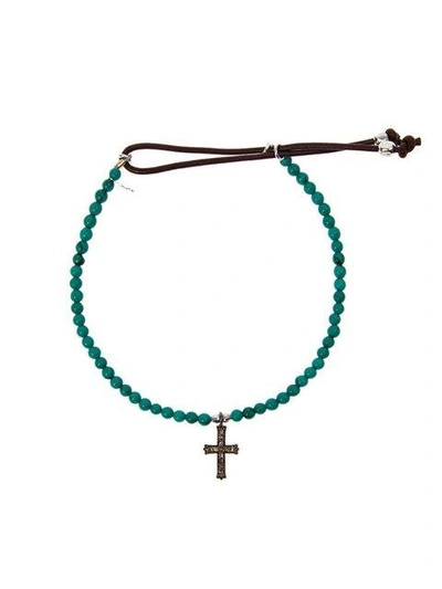 Shop Catherine Michiels Crucifix Bracelet In Blue