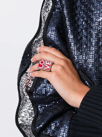 Shop Givenchy Dual Love Ring Set In Metallic