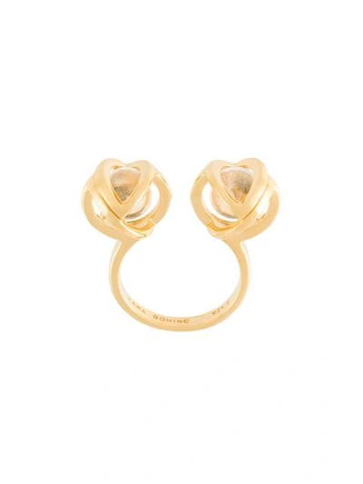 Shop Lara Bohinc 'planetaria' Double Ring - Metallic