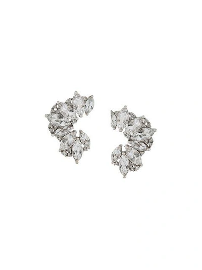 Shop Elise Dray Topaz & Diamond Earrings In Metallic