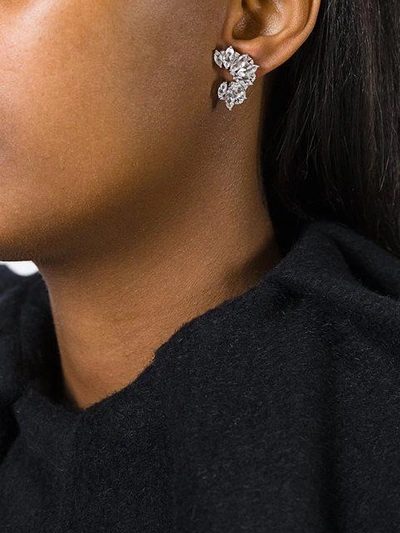 Shop Elise Dray Topaz & Diamond Earrings In Metallic