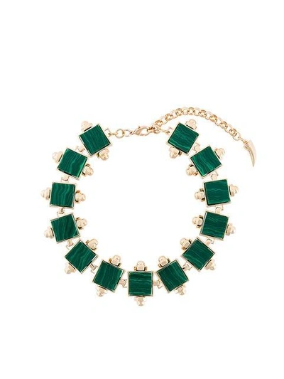 Shop Eshvi Lava Necklace In Green