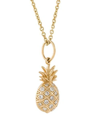 Shop Sydney Evan 'pineapple' Necklace - Metallic