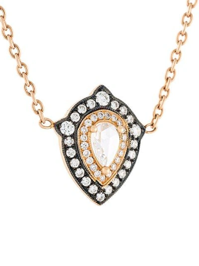 Shop Monan Diamond Pendant Necklace In Metallic