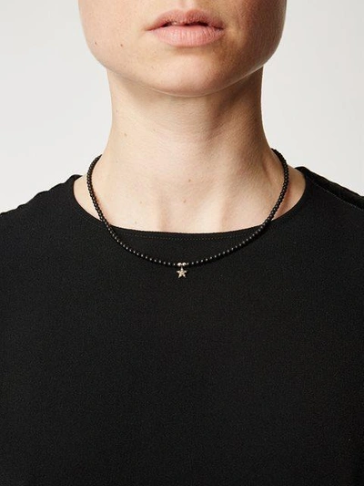 Shop Catherine Michiels Mini Star Necklace In Black